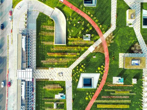 Bird's eye view of the Al Shaheed Park